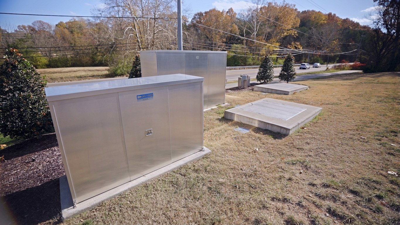 An above-ground backflow enclosure with elements that keep equipment safe, secure and operational year round.
