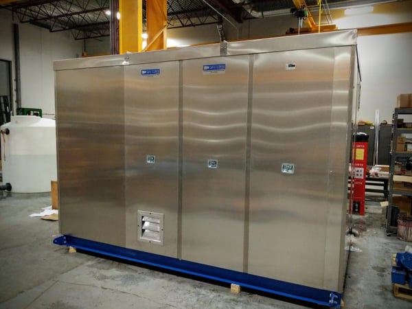 The exterior of the triplex water booster pump cover