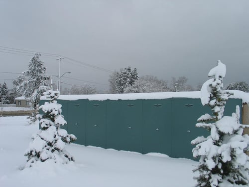 enclosure with snow