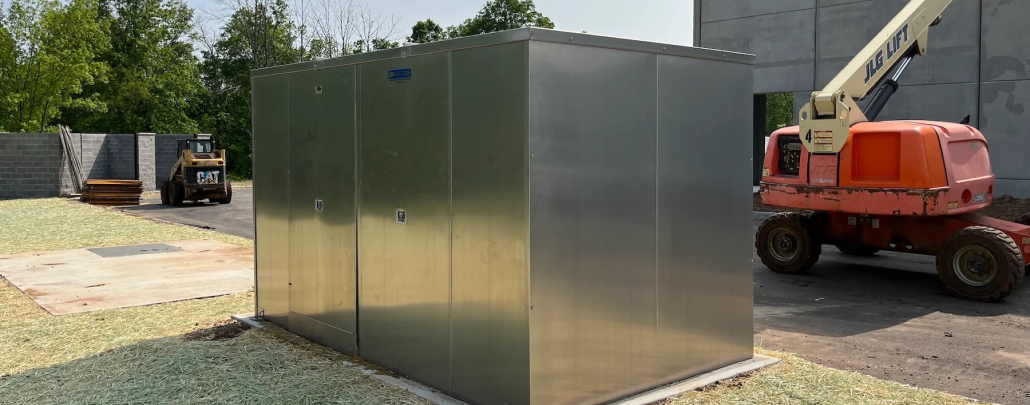 A custom enclosure made by Safe-T-Cover installed at a construction site