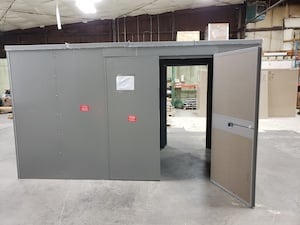 Hinged double doors