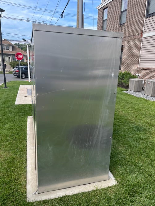 Enclosure showing screteches on the coating