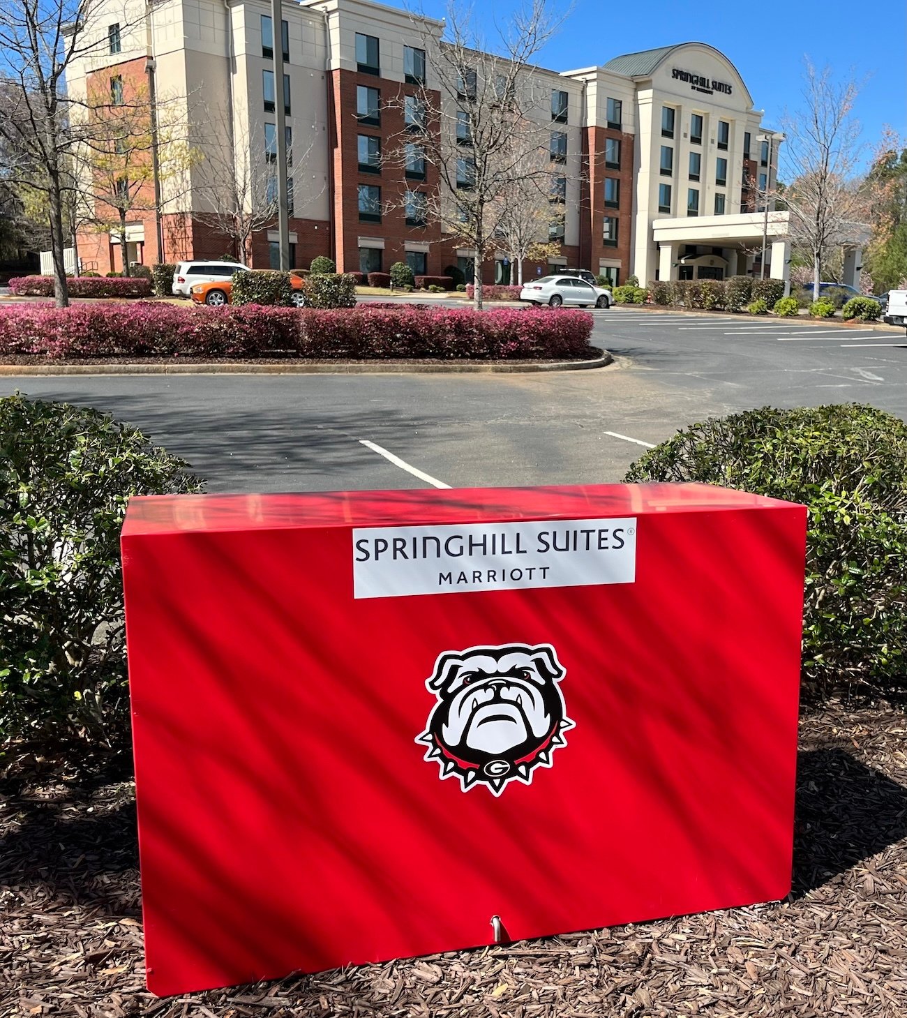 A Marriott hotel wrapped one of its aluminum enclosures