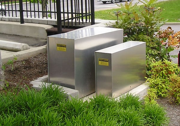 Aluminum backflow enclosures protected backflow equipment from freezing and theft.