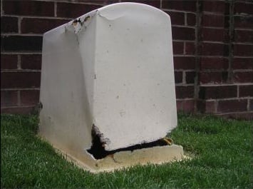 Fiberglass Enclosure Weed Eater Damage