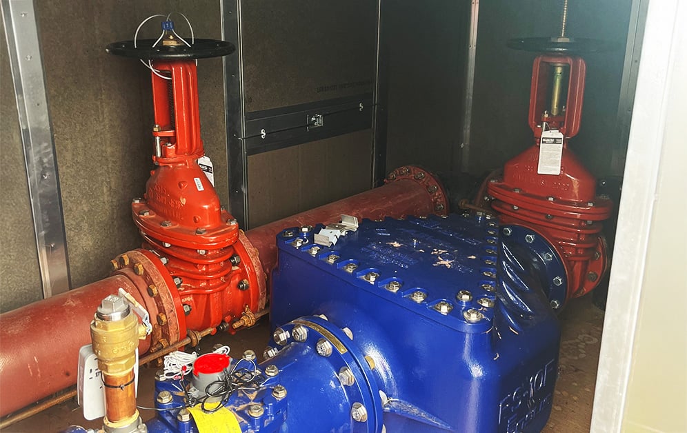 Water Meter Installed in an Above-Ground Backflow Cover