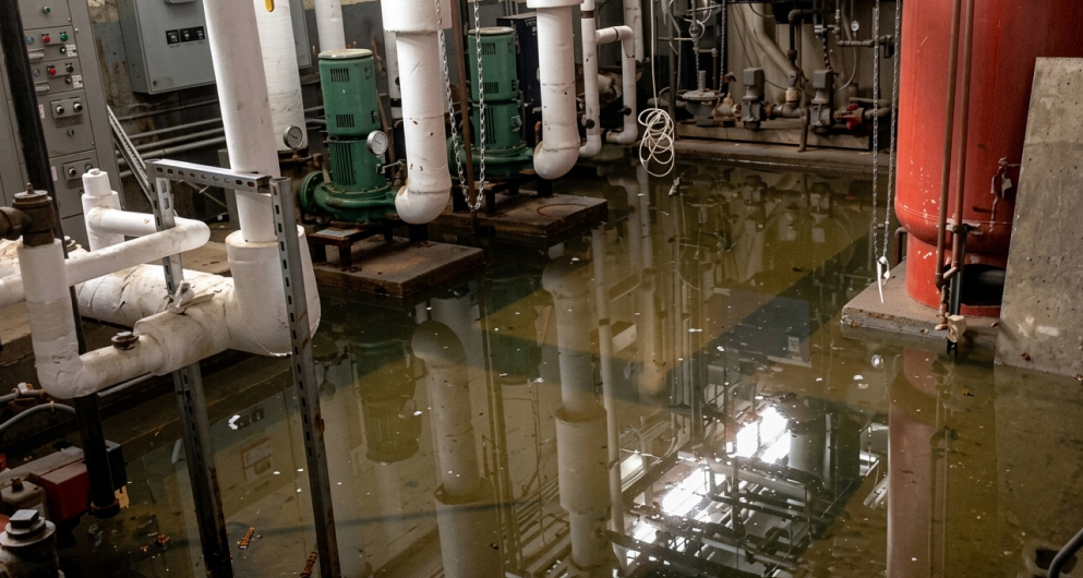A flooded room due to an RPZ dumping water per its design.
