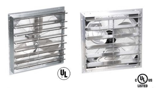 Two shutter mount exhaust fans for aluminum enclosures