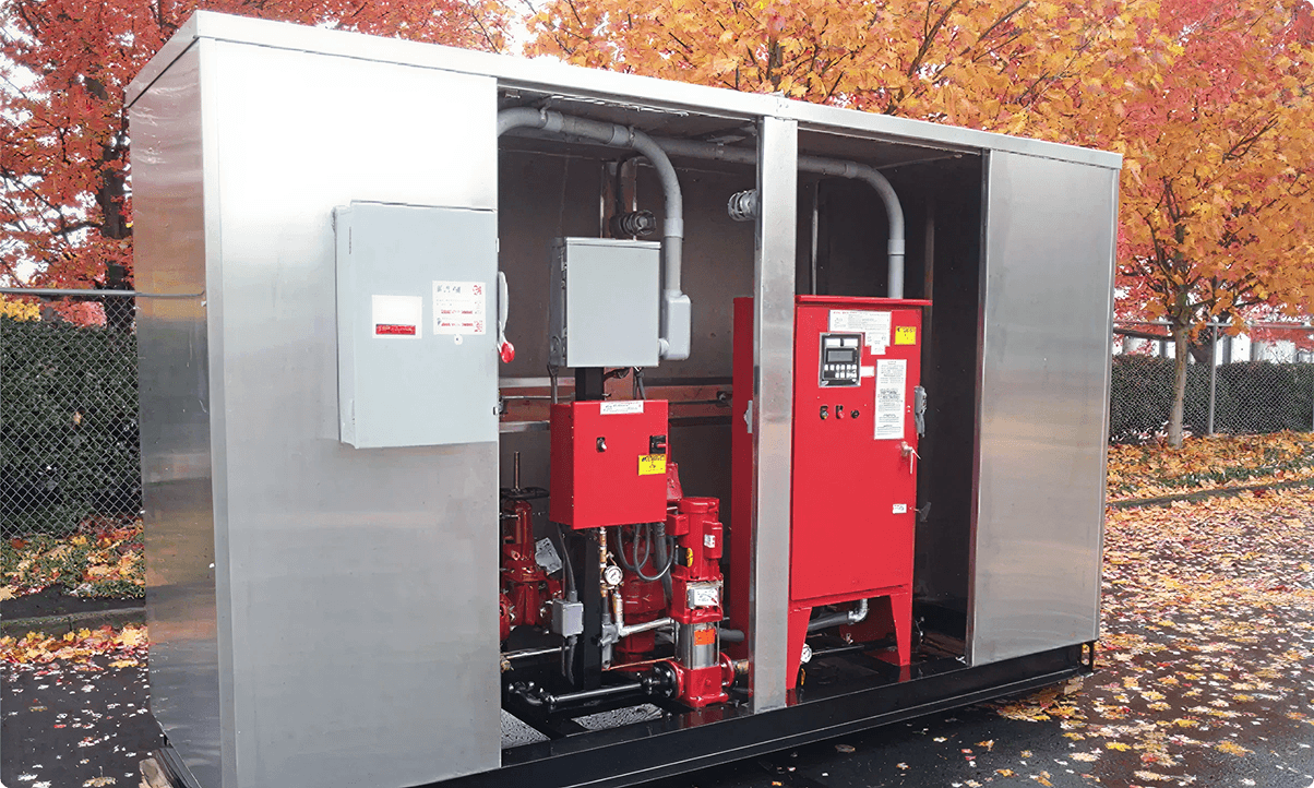 A pump skid mount enclosure for industrial pump protection