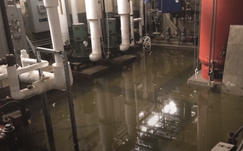 An RPZ caused flooding in a building showing how this installation doesn't adequately protect the water supply.