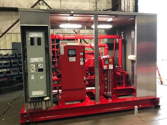 Steel skid painted to reduce corrosion. This is part of a custom pump skid package from Safe-T-Cover.