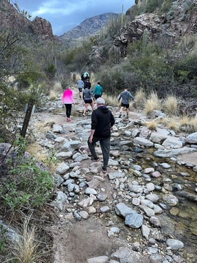 Hiking during the Bernie M. Pipan Charity 5K in Tuscon, Arizona - Provided by the author
